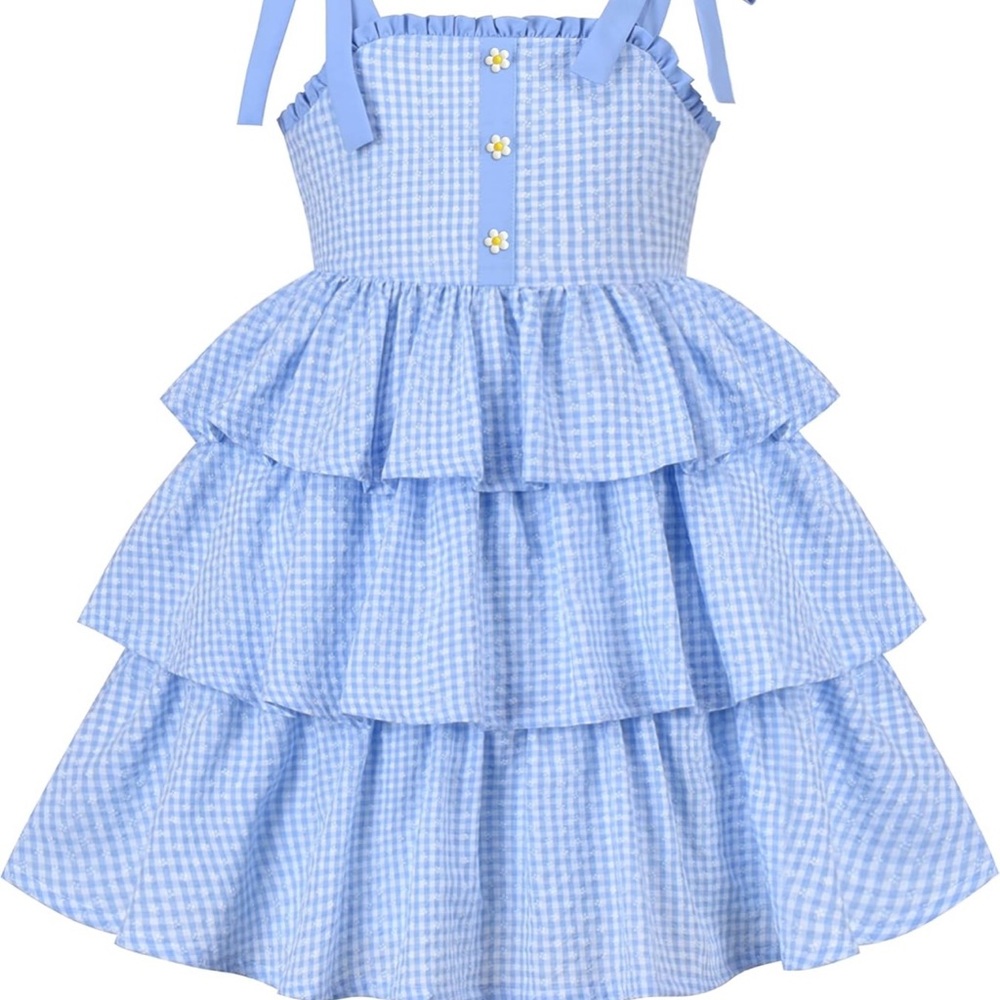 Blue Tiered Farmhouse Dress